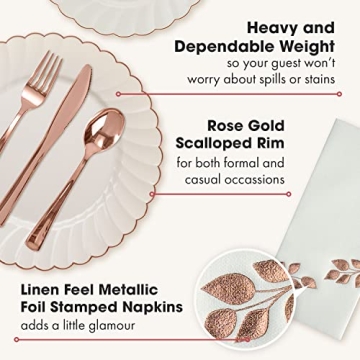 High-End Heavyweight Disposable Dinnerware for 25 Guests