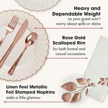 High-End Heavyweight Disposable Dinnerware for 25 Guests