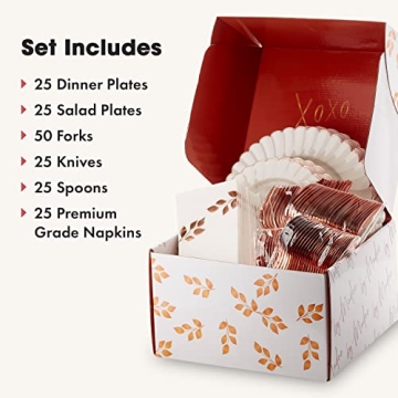 High-End Heavyweight Disposable Dinnerware for 25 Guests