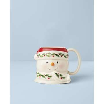 Lenox 895045 Holiday Snowman Mug, 16 oz, Christmas Drinkware