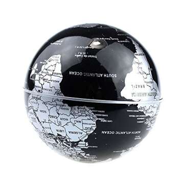 Senders Floating Globe with LED Lights C Shape Magnetic Levitation Floating Globe World Map for Desk...