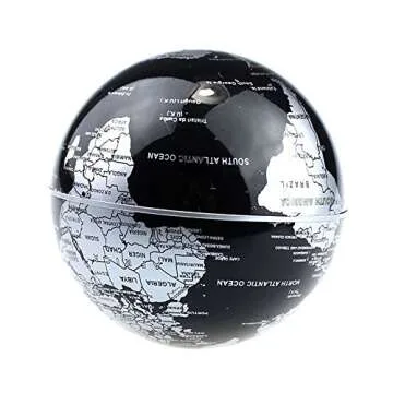 Senders Floating Globe with LED Lights C Shape Magnetic Levitation Floating Globe World Map for Desk...