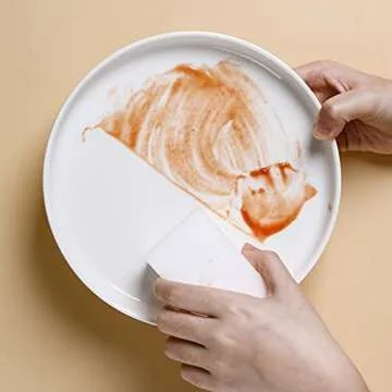 QFULL 9.8 Inch Ceramic Dinner Plates Set of 6 - Elegant & Durable