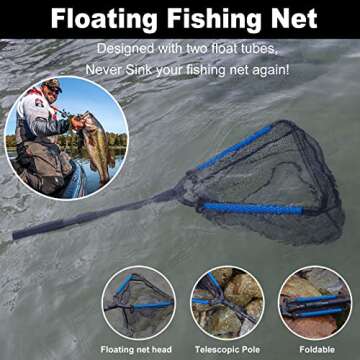 PLUSINNO Floating Fishing Net - Perfect Gift for Fishing Enthusiasts