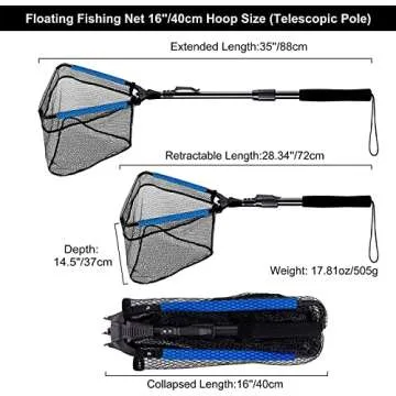 Versatile PLUSINNO Floating Fishing Landing Net for All Anglers