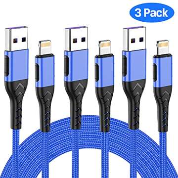 iPhone Charger, [Apple MFi Certified] 3Pack 6FT Lightning Cable for Long Charger Cable, Fast iPhone ...