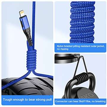 iPhone Charger, [Apple MFi Certified] 3Pack 6FT Lightning Cable for Long Charger Cable, Fast iPhone Charging Cord Compatible with with iPhone Xs Max/XS/XR/X/8/7/6S/6/Plus/SE/iPad(Blue)