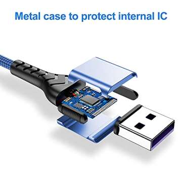 iPhone Charger, [Apple MFi Certified] 3Pack 6FT Lightning Cable for Long Charger Cable, Fast iPhone Charging Cord Compatible with with iPhone Xs Max/XS/XR/X/8/7/6S/6/Plus/SE/iPad(Blue)