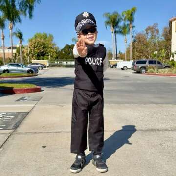 Jeowoqao Boy's Dress Up Costumes Set, Role Play Set 11pcs Dress Up Trunk Pirate, Chef, Construction ...