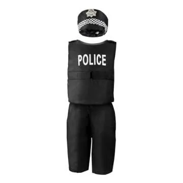 Jeowoqao Boy's Dress Up Costumes Set, Role Play Set 11pcs Dress Up Trunk Pirate, Chef, Construction Worker, Policeman Costume Fit Kids Girls Age from 3 4 5 6