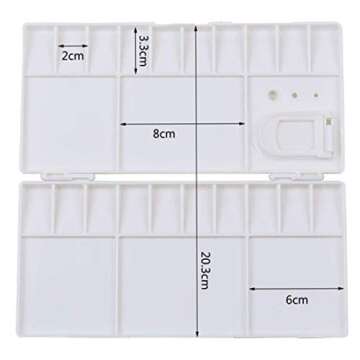 GARASANI Folding Paint Trays Box Watercolor Plastic Palettes with 25 Wells, Thumbhole Holders (25-Well)