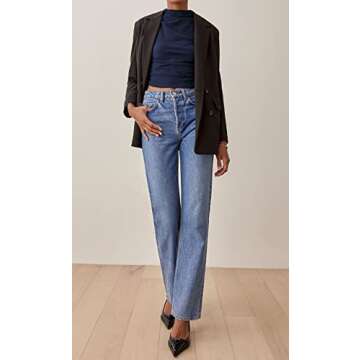 KAMISSY Cotton Sleeveless Mock Neck Crop Tops for Women Causal Ruched Summer Going Out Tank Tops Elegant Crop Vest Blue S