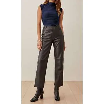 KAMISSY Cotton Sleeveless Mock Neck Crop Tops for Women Causal Ruched Summer Going Out Tank Tops Elegant Crop Vest Blue S