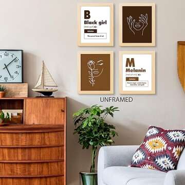 PUHEI Black Girl Wall Art - Motivational & Cultural Home Decor (8x10)