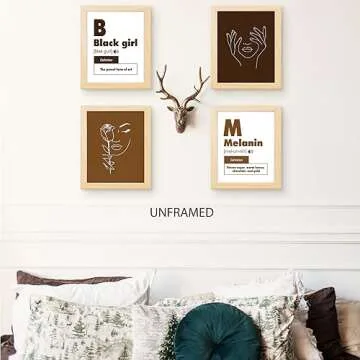 PUHEI Black Girl Wall Art - Inspiring Unframed Decor