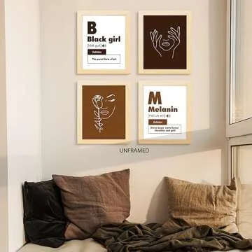 PUHEI Black Girl Wall Art - Inspiring Unframed Decor