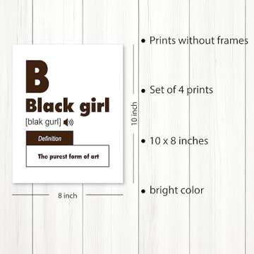 PUHEI Black Girl Wall Art - Inspiring Unframed Decor
