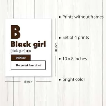 PUHEI Black Girl Wall Art - Inspiring Unframed Decor