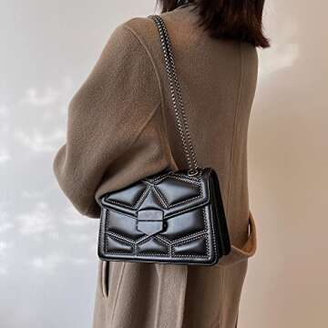 Stylish TAGDOT Rivets Chain Messenger Bag for Women
