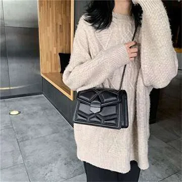 Stylish TAGDOT Rivets Chain Messenger Bag for Women