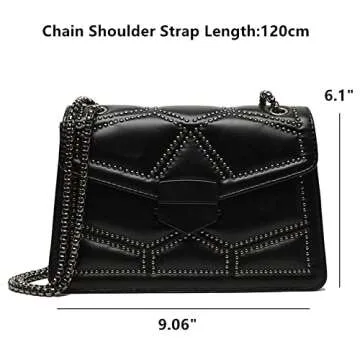 Stylish TAGDOT Rivets Chain Messenger Bag for Women