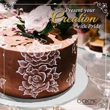 O'CREME White Wraparound Cake Pastry Round Drum Board 1/4 Inch Thick, 10 Inch Diameter - Pack of 10