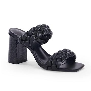 Syktkmx Women's Elegant Braided Heeled Sandals - Comfort & Style