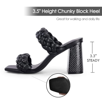 Syktkmx Womens Braided Heeled Sandals Comfortable Stylish