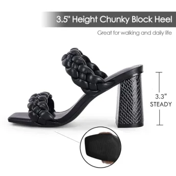 Syktkmx Womens Braided Heeled Sandals Comfortable Stylish