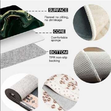 Abstract White Crackled Marble Texture Area Rug, Luxurious Black Gold Irregular Geometric Stripes Living Room Rugs, Large Machine Washable Non Slip Carpet for Bedroom Living Room 6' x 9'