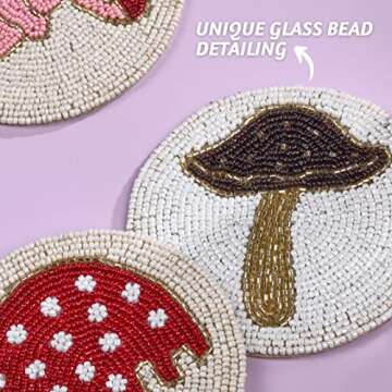 Folkulture Boho Coasters for Gifts| Round Farmhouse Coaster or Rustic Table-Easter-Coaster' for Farm...