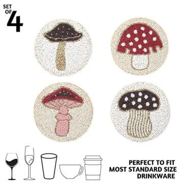 Folkulture Boho Coasters for Gifts - Elegant Table Decor