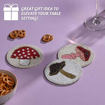 Folkulture Boho Coasters for Gifts - Elegant Table Decor