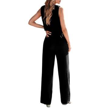 KIRUNDO Two Piece Summer Sets Sleeveless Vest Blazer Long Work Pants Suit Set Business Casual Clothe...