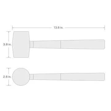 TEKTON 16 oz Rubber Mallet with Fiberglass Handle