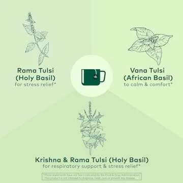 Organic Tulsi Herbal Tea - Stress Relief & Immune Support