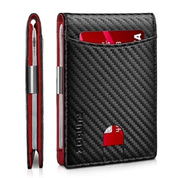 RUNBOX Slim Red Wallet for Men - RFID Blocking & Minimalist Design