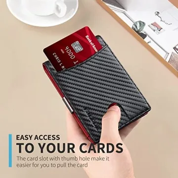 RUNBOX Slim Red Wallet for Men - RFID Blocking & Minimalist Design