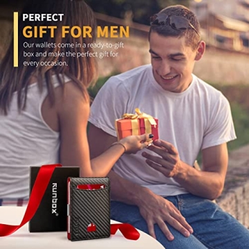 RUNBOX Slim Red Wallet for Men - RFID Blocking & Minimalist Design