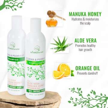 Wild Naturals Eczema Shampoo & Conditioner Set for Men & Women - Anti Dandruff Shampoo for Dry Scalp...
