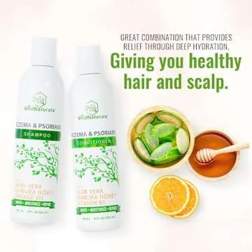 Wild Naturals Eczema Shampoo & Conditioner Set for Men & Women - Anti Dandruff Shampoo for Dry Scalp & Hair - Soothing Relief for Itchy Scalp - Psoriasis Shampoo for Scalp Treatment