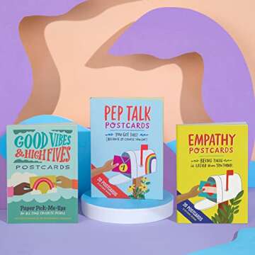 Em & Friends Pep Talk Postcard Book, 20 Postcards (2 Each 10 Styles)