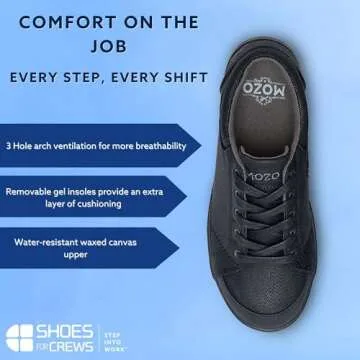 MOZO Women's Maven Food Service Shoe, Black, 9 B US