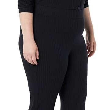 Amazon Essentials Women's Wide Rib Flared Ankle Pant (Previously Daily Ritual), Black, X-Large