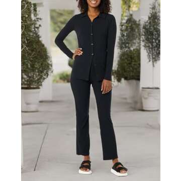 Amazon Essentials Women's Wide Rib Flared Ankle Pant (Previously Daily Ritual), Black, X-Large