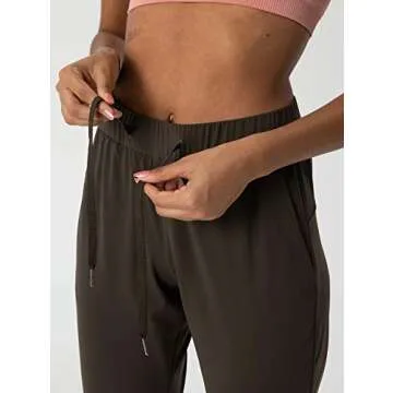 AJISAI Women's Joggers Pants Drawstring Running Sweatpants with Pockets Lounge Wear Olive XL