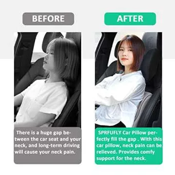 Super Soft Car Headrest Pillow, 100% Memory Foam Car Neck Pillow with Adjustable Strap & Breathable Removable Cover, Ergonomic Design - Travel Pillow Car Pillow for Neck/Back Pain Relief(Black, 1PC)