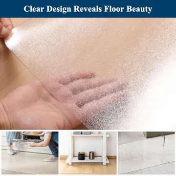 FURKIT Runner Rug for Hallway, 2'x8' No Slip Waterproof Kitchen Standing Floor Mat for High Traffic, Clear Vinyl Indoor Outdoor Entryway Area Rug for Laundry, Bedroom, Living Room