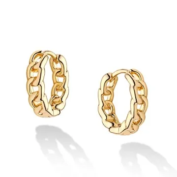 Elegant WEARON 14K Gold Plated Huggie Earrings - Hypoallergenic Fashion Jewelry