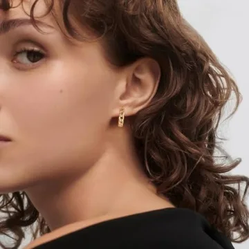 Elegant WEARON 14K Gold Plated Huggie Earrings for Women